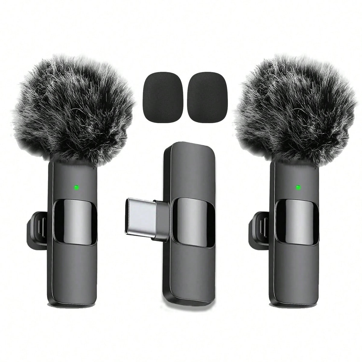 HITOZON Wireless Lavalier Microphone Compatible with Iphone/Android, Plug and Play Omnidirectional Clip-On Microphone, Suitable for Podcast, Vlog, Interview, Teaching and Video Recording
