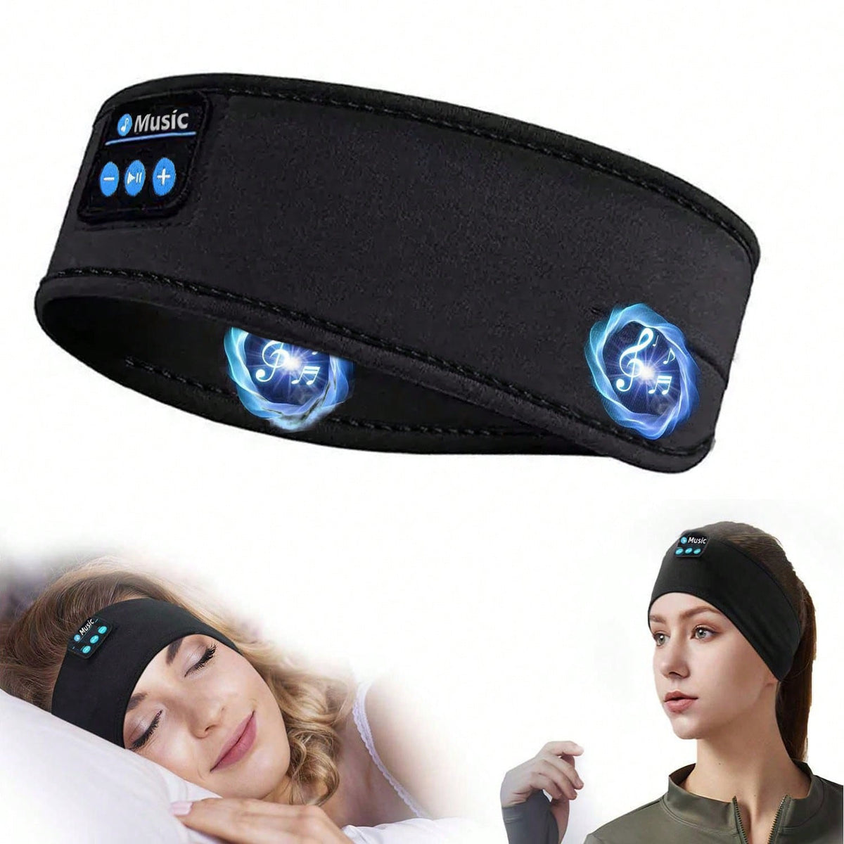 HITOZON Wireless Sports Headphones with Ultra-Thin High-Definition Stereo Speakers, Unisex, Suitable for Sleep, Workout, Jogging, Yoga, Insomnia, Air Travel, Meditation and More