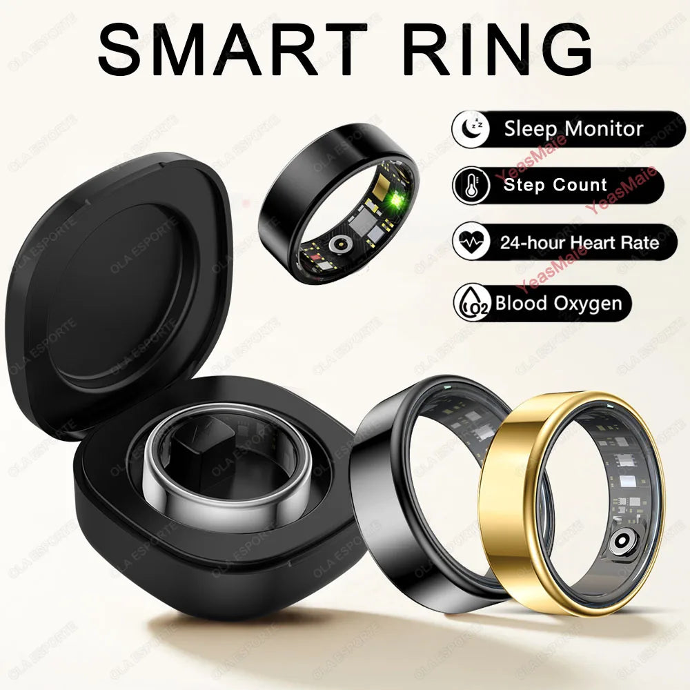 2026 New Smart Ring Men Women, Heart Rate Blood Oxygen and Sleep Monitor Smartring IP68 & 5ATM Waterproof, Multi-Sport Ring R11C