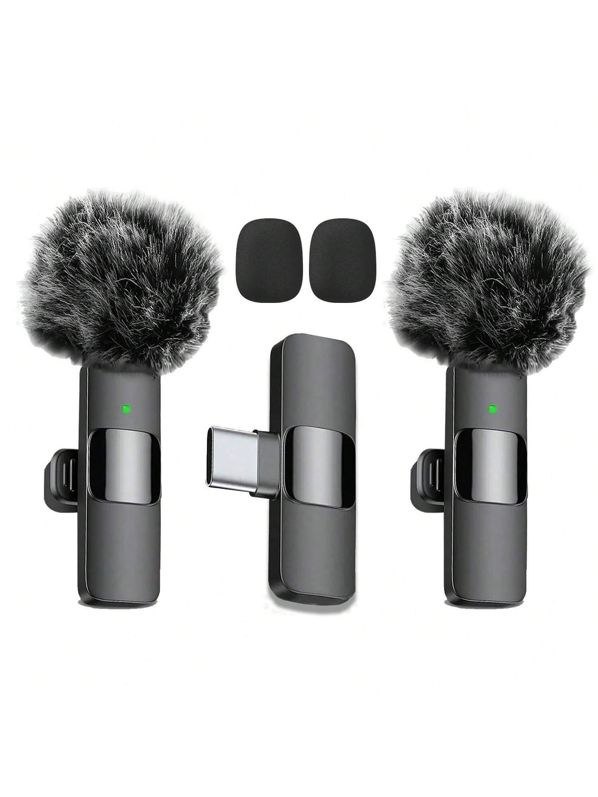 HITOZON Wireless Lavalier Microphone Compatible with Iphone/Android, Plug and Play Omnidirectional Clip-On Microphone, Suitable for Podcast, Vlog, Interview, Teaching and Video Recording